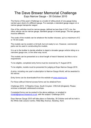 Cover Community News 2010 Dave Brewer Memorial Challenge