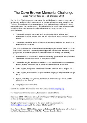 Cover Community News 2014 Dave Brewer Memorial Challenge